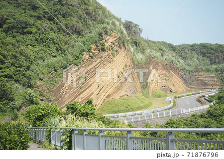 伊豆大島地層の写真素材