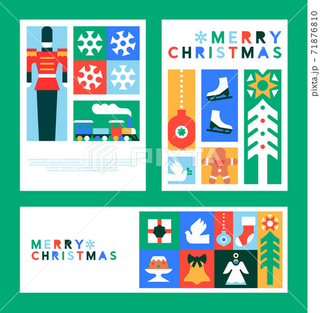 Christmas card set of geometric wnter folk icon Christmas card set of geometric wnter folk icon 71876810