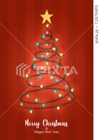 Christmas New Year red xmas pine tree light card Christmas New Year red xmas pine tree light card 71876905