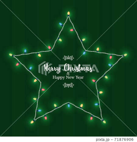 Christmas New Year xmas lights star frame card Christmas New Year xmas lights star frame card 71876906