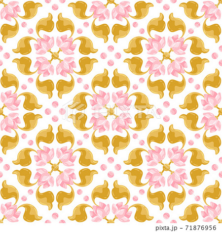 Ceramic tile pattern with lotus. Ceramic tile pattern with lotus. 71876956