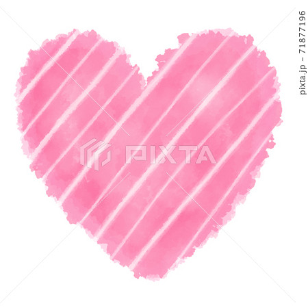 かわいい水彩ハートマーク（ストライプ） 71877196
