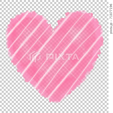 可愛的水彩心標記（條紋） 71877196