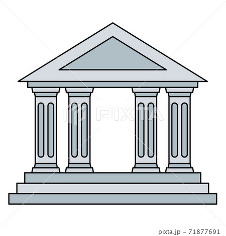Bank building outline flat vector icon. Classic view. Bank building outline flat vector icon. Classic view. 71877691