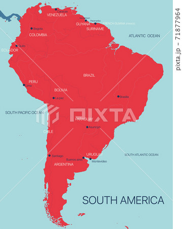 South America continent vector map South America continent vector map 71877964