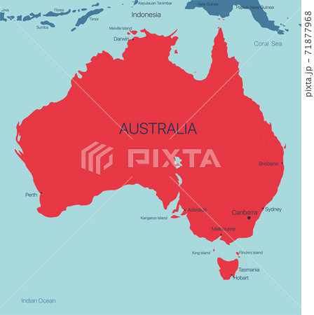 Australia continent vector map 71877968