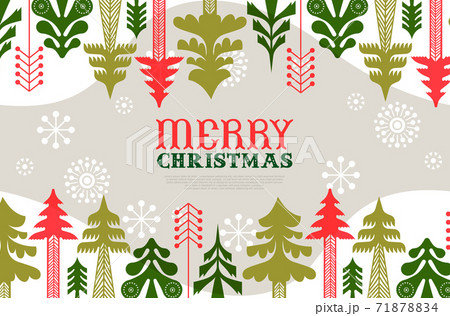 Merry Christmas retro folk pine tree web template Merry Christmas retro folk pine tree web template 71878834