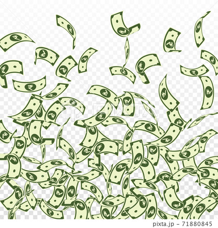 Indian rupee notes falling. Floating INR bills on Indian rupee notes falling. Floating INR bills on 71880845