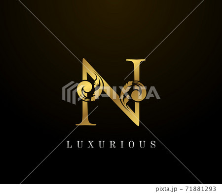 Gold Elegant letter N Logo. Graceful style. Calligraphic beautiful logo. Vintage drawn emblem for book design, brand name, business card, Restaurant, Boutique, Hotel. Vector illustration Gold Elegant letter N Logo. Graceful style. Calligraphic beautiful logo. Vintage drawn emblem for book design, brand name, business card, Restaurant, Boutique, Hotel. Vector illustration 71881293