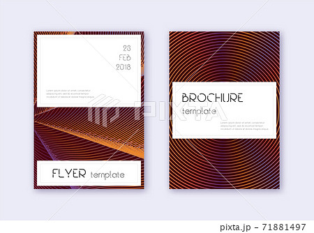 Stylish cover design template set. Orange abstract 71881497