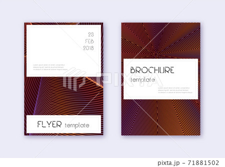 Stylish cover design template set. Orange abstract 71881502
