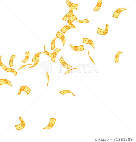 Korean won notes falling. Sparse WON bills on whit 71881508