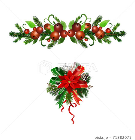 Christmas Holly brunches decoration vector Christmas Holly brunches decoration vector 71882075