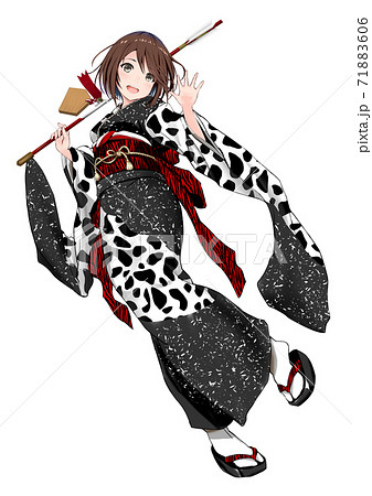 牛柄の振袖 71883606