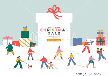 Christmas sale template diverse people with gifts Christmas sale template diverse people with gifts 71884702