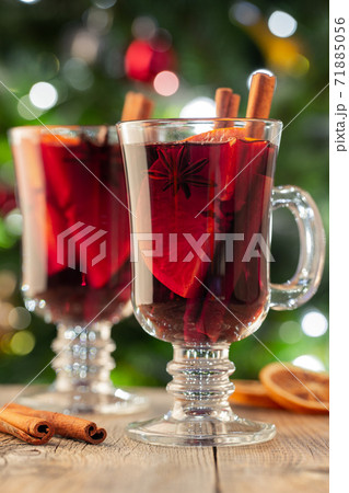 Two glass of christmas mulled wine. 71885056