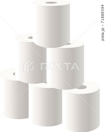 イラスト素材 積まれたトイレットペーパー アイコンのイラスト素材