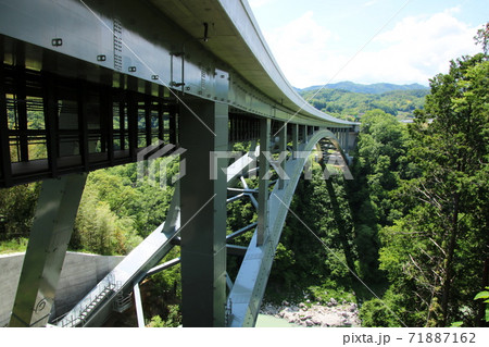 天竜峡大橋 そらさんぽの写真素材