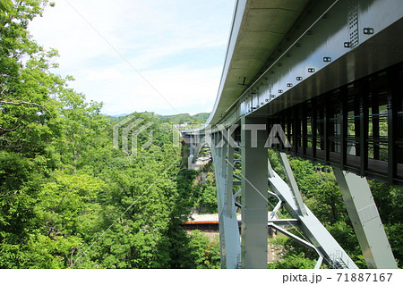 天竜峡大橋 そらさんぽの写真素材