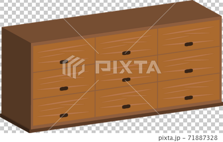 シンプルで可愛い斜めから見たタンスのイラストのイラスト素材