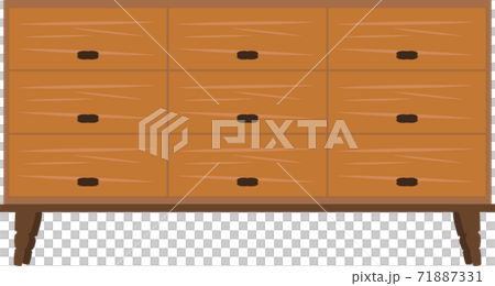 シンプルで可愛い正面からみたタンスのイラストのイラスト素材