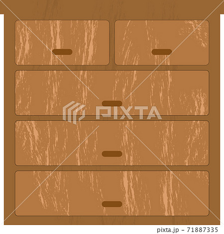 シンプルで可愛いレトロなタンスのイラストのイラスト素材