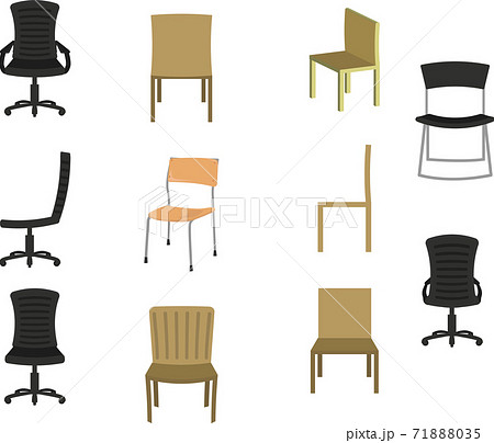 シンプルで可愛い椅子のイラストセットのイラスト素材
