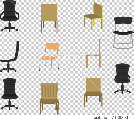 シンプルで可愛い椅子のイラストセットのイラスト素材