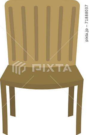 シンプルで可愛い正面から見た椅子のイラストのイラスト素材