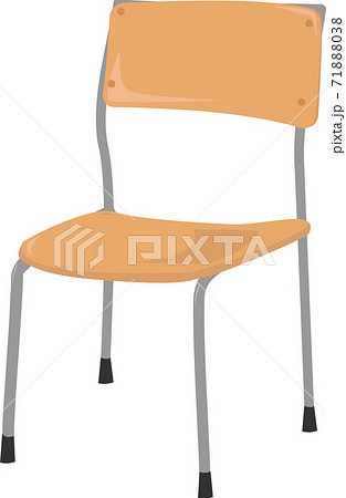 シンプルで可愛い斜めから見た学校の椅子のイラストのイラスト素材