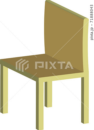 シンプルで可愛い斜めから見た椅子のイラストのイラスト素材