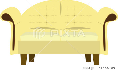 シンプルで可愛いソファーのイラストのイラスト素材