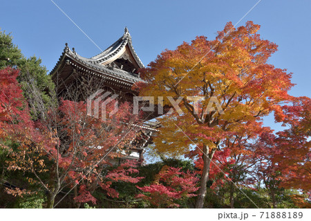 秋の善峯寺 山門の紅葉 京都市 秋の善峯寺 山門の紅葉 京都市 71888189