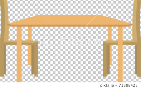 Simple side view illustration of dining table Simple side view illustration of dining table 71888425
