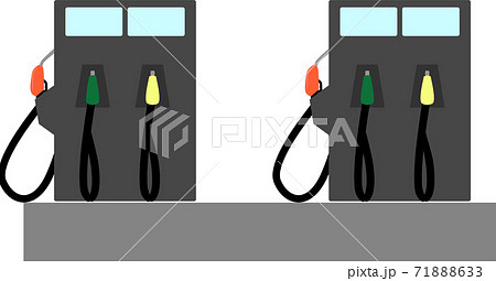 シンプルなガソリンスタンドにある計量器のイラストのイラスト素材