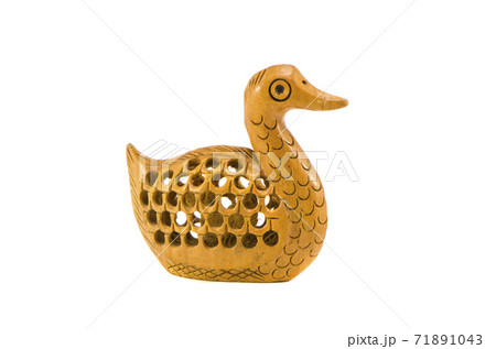 indian crafts wooden bird souvenir isolated 71891043