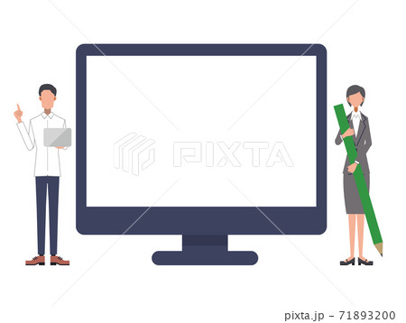 プレゼンテーション　モニター画面　ビジネス 71893200