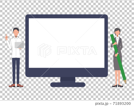 プレゼンテーション　モニター画面　ビジネス 71893200
