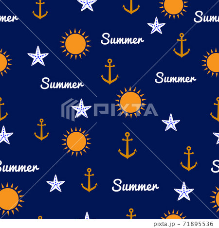 Summer seamless pattern theme relaxation. - Stock Illustration  [90353250] - PIXTA