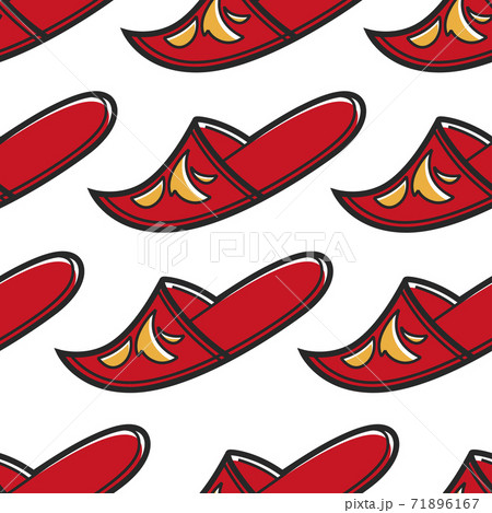 Turkish shoe with ornament khussa slipper or flip flop seamless pattern Turkish shoe with ornament khussa slipper or flip flop seamless pattern 71896167