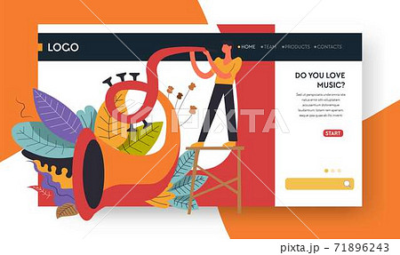 Trumpet playing courses web page template jazz concert 71896243