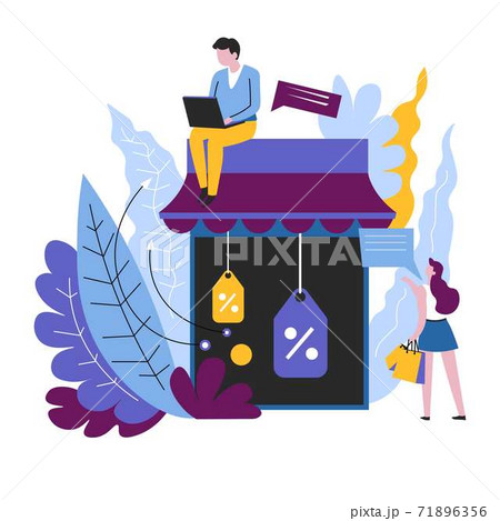 Internet shop sale isolated abstract icon online order 71896356