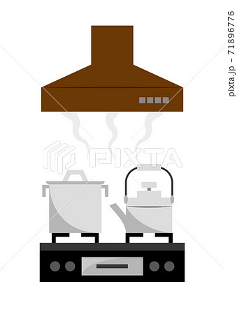換気扇が湯気やにおいを吸っているイメージのイラスト 換気扇が湯気やにおいを吸っているイメージのイラスト 71896776