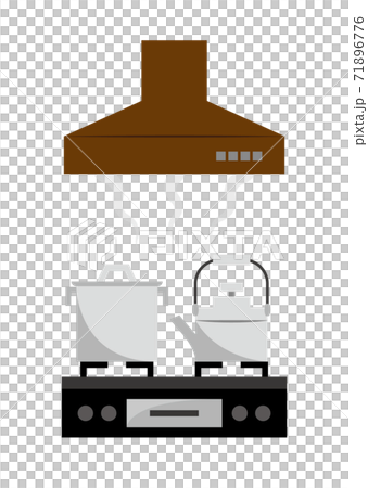 換気扇が湯気やにおいを吸っているイメージのイラスト 換気扇が湯気やにおいを吸っているイメージのイラスト 71896776