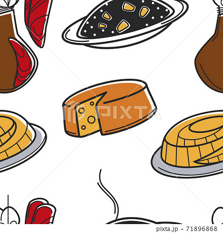 Croatia national food seamless pattern Croatian cuisine 71896868