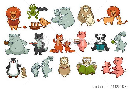 Animals childish book isolated characters wildlife and mammals 71896872