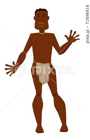 African man tribe member naked in loincloth ethnicity or nationality 71896918