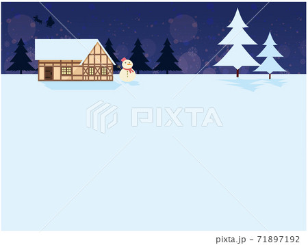 クリスマス 風景 青のイラスト素材