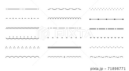 シンプルな飾り線のセット 装飾 仕切り あしらい おしゃれ かわいい 飾り罫 素材 フレームのイラスト素材