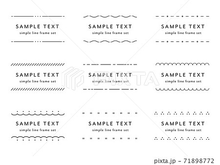 シンプルなフレーム 枠のセット イラスト 線 飾り 装飾 見出し タイトル 素材のイラスト素材